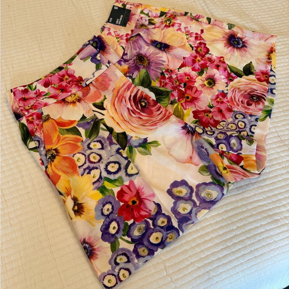 Express Multicolor Floral High-Rise Shorts